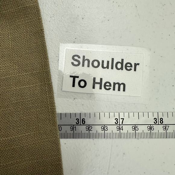 Live A Little Womens Linen Blend Coat Size M Beige Mid Length Scandi Minimalist - Picture 6 of 7